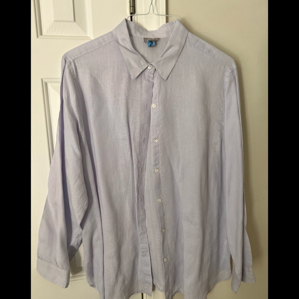XL J. Jill 100% linen blouse greyish lilac color